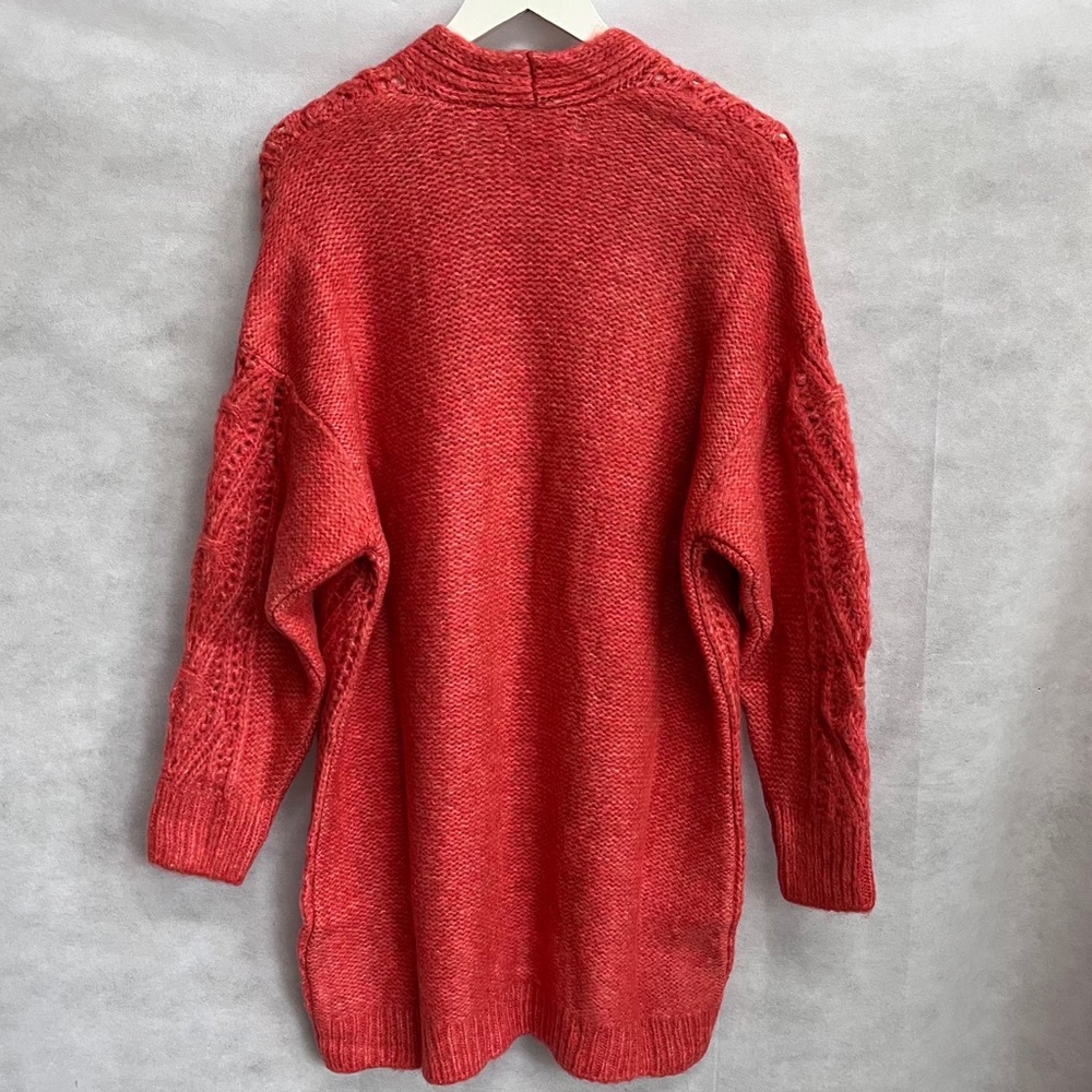 Anthro Nuria Textured Knotch Long Cardigan M - Picture 15 of 17